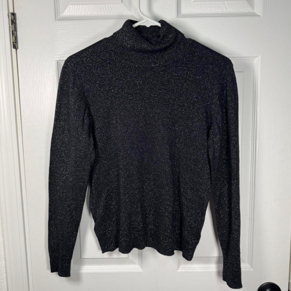 Worthington Black‎ Glittery Knit Top
